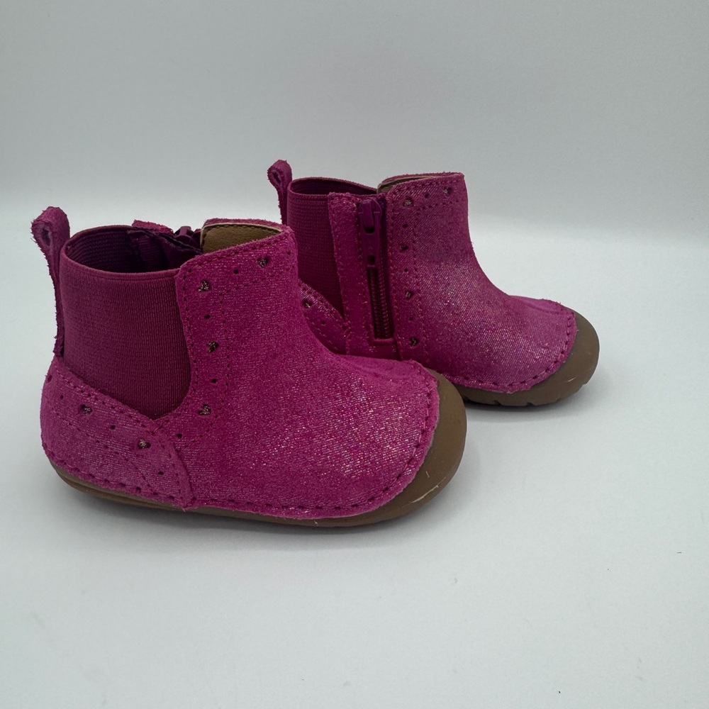 Stride Rite Infant Boot, Berry Color, Size 4M Memory‎ foam - Picture 2 of 5